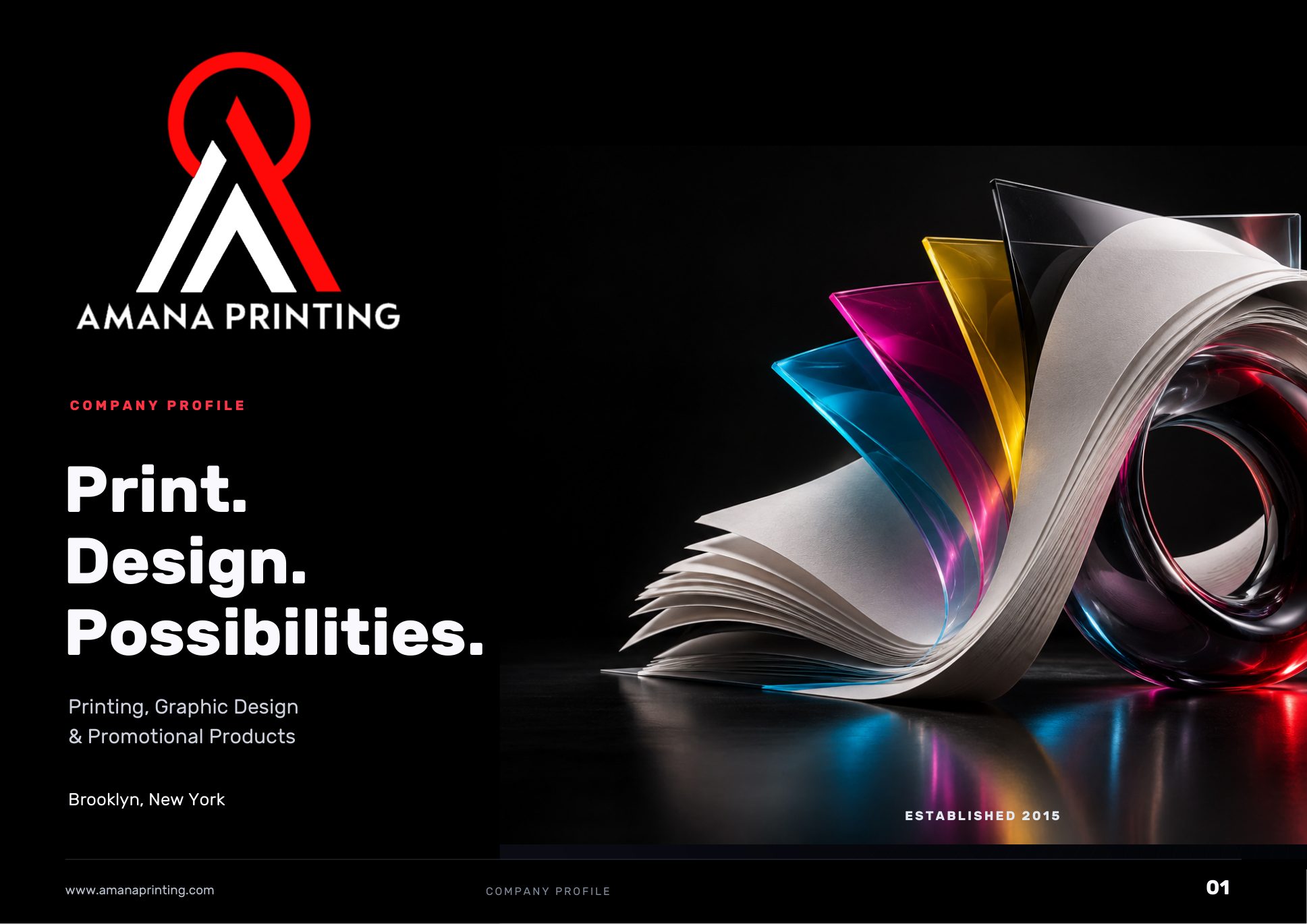 Amana Printing company profile — cover