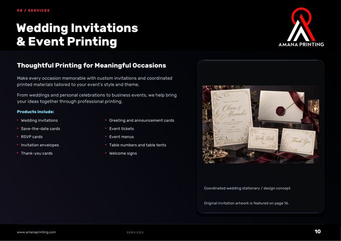 Wedding Invitations & Event Printing — Amana Printing