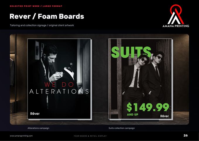 Rever / Foam Boards — Amana Printing