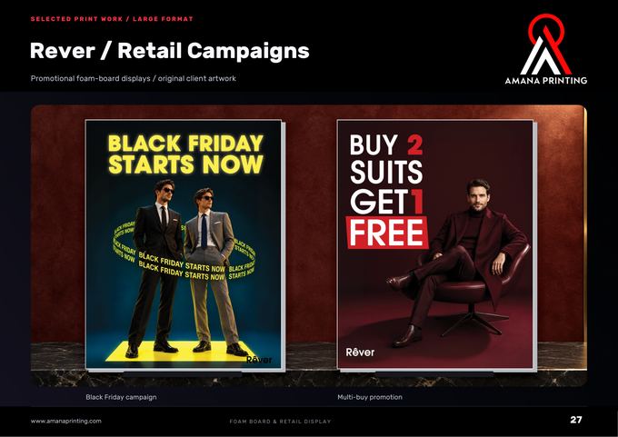 Rever / Retail Campaigns — Amana Printing